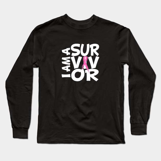 I am a survivor - white text Long Sleeve T-Shirt by MonarchGraphics